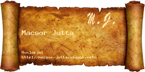 Macsor Jutta névjegykártya